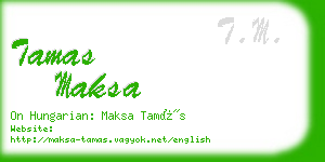 tamas maksa business card